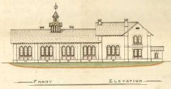 Caddington School elevation about 1859 [AD3865/9]